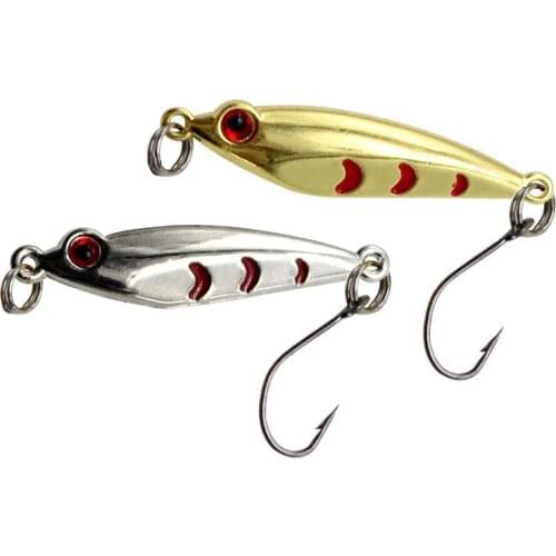 1pcs 2.5g/4.5g Silver Gold Fishing Lure Spoon Mustad Hooks High Quality Surface Plating Good for Freshwater Saltwater Fishing