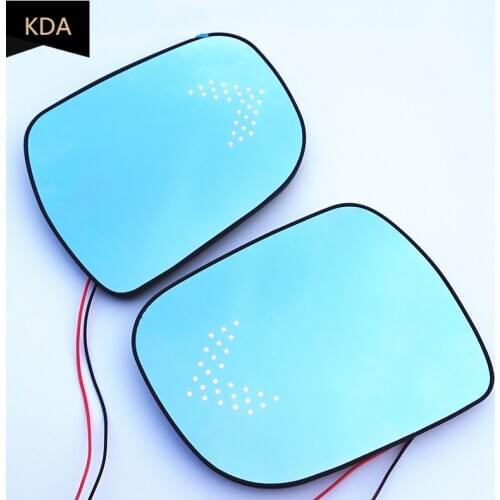 Blue Wing Mirror Glass Heated Angle Wide Glare Proof LED Turn Signal Lamp for Toyota PREVIA ESTIMA ACR50 2006-2014