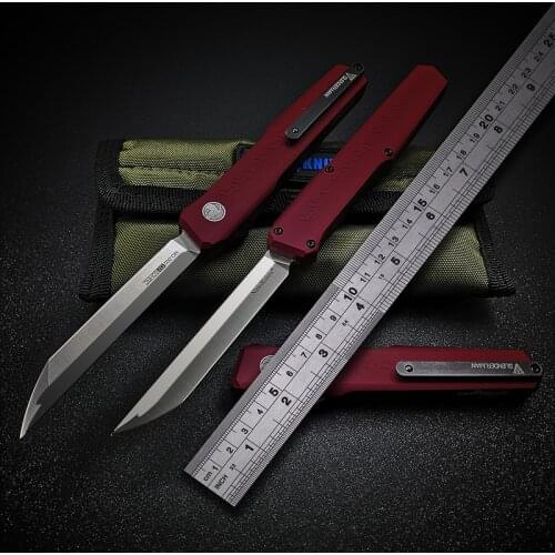 Slenderman SLM OTF Outdoor Double Action Tactical Knife D2 Tanto Blade Aviation Aluminum Handle EDC Multifunction Tool