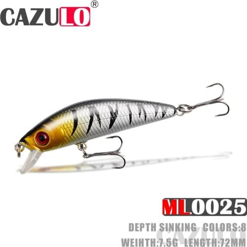 Sinking Minnow Fishing Lure Accesorios Iscas Artificiais Weights 7.5g 72mm Bait De Pesca Wobblers Articulos For Pike Fish Leurre