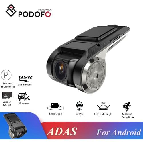 Podofo HD Dash Cam Dvr Dash Camera Car DVR video surveillance ADAS Dashcam android dvr Car recorder Night Version Auto Recorder