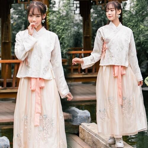 Pink Chinese Ancient Costume Women Hanbok Chinese Fairy Princess Dresses Traditional Hanfu Stage Outfits Cosplay Clothes JL1496