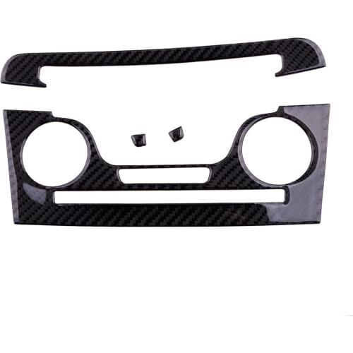 1 Set Car Interior Console CD AC Panel Covers Trims Black Carbon Fiber Fit For Dodge Charger 2011 2012 2013 2014