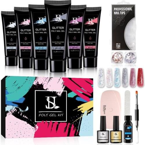 1 Set Glitter Crystal Extension Adhesive With DIY Nail Crystal Extension Adhesive UV Phototherapy Adhesive Crystal Nail Tablet