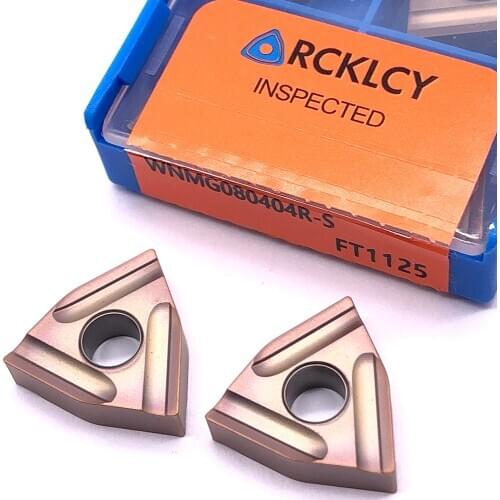 10pcs RCKLCY Carbide Inserts WNMG080404 R-S FT1125 Cutter CNC Lathe tools Metal External Turning Tool For Stainless Steel