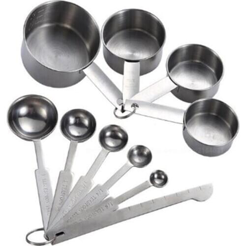 10Pcs Measuring Cups Premium Stackable Tablespoons Measuring Spoon Set Stainless Steel Measuring Cups and Spoons Set