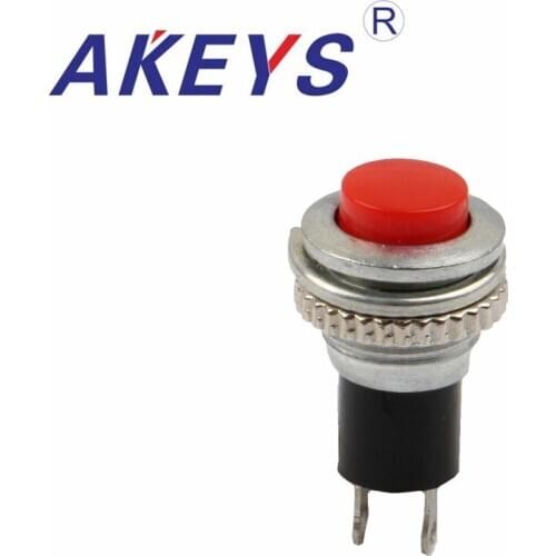 10PCS PS-316 2pin red head Metal thread Release Button Switch mechanical power button switch PS-40