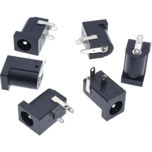 100 Pcs DC-005 Black DC Power Jack Socket Connector 5.5x2.1mm/ 5.5*2.5 Barrel-Type PCB Mount Connectors