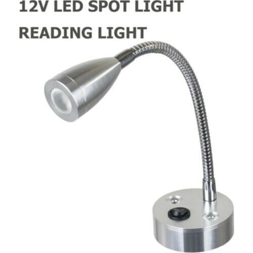 12V 170LM Interior LED Spot Reading Light Switch ON/OFF Camper Caravan VAN Boat Motorhome Warm Light 3W
