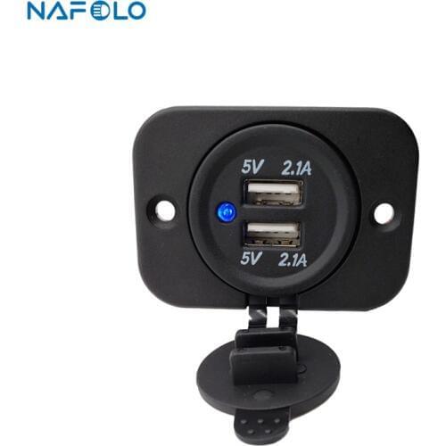 12V 24V Universal Dual USB Charger Car Cigarettes Lighter Socket Splitter 4.2A Charger Power Adapter Outlet