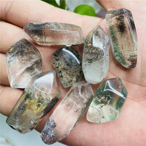 2-4cm Natural Green Ghost Phantom Quartz Crystal Stone Specimen Healing Home Decor From Brazil