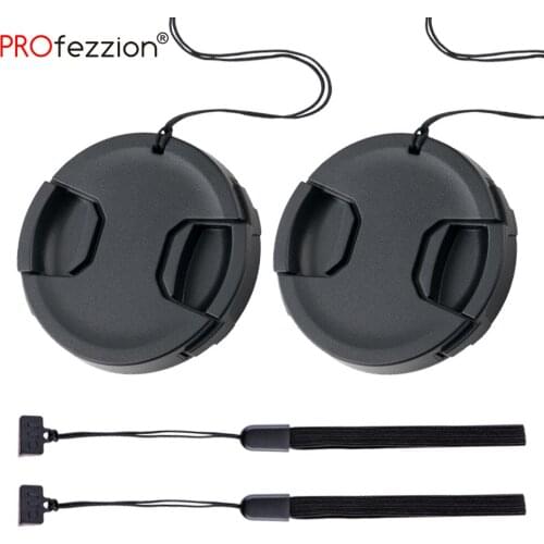 2 Pack 52mm Universal Lens Covers Black Center Pinch Camera Lens Cap for Canon Eos Sony Nikon D3000 D3300 D5000 D5300 D5500