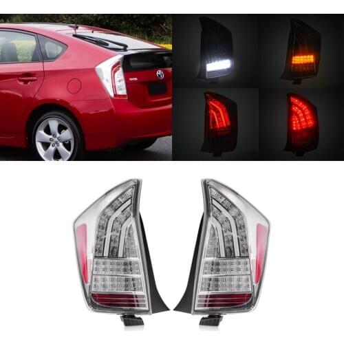 4-In-1 Led 3D Lightbar Rear Fog, Brake, Turn Signal. Reverse/Backup Lights Assembly Kits For Toyota Prius Hybrid 2009-2015