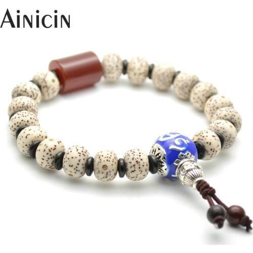 5pcs Chinese Tibetan Jewelry 8x10mm A+ Buddhism Wood Bodhi Bracelets For Men and Women Gift Jewelry