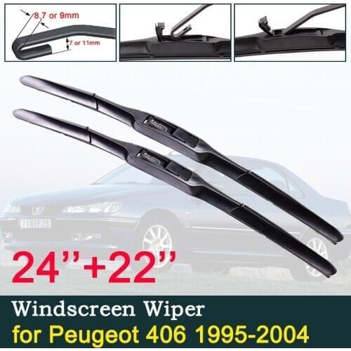 Car Wiper Blades for Peugeot 406 1995~2004 Front Windscreen Windshield Wipers Car Styling Accessories 1999 2000 2001 2002 2003