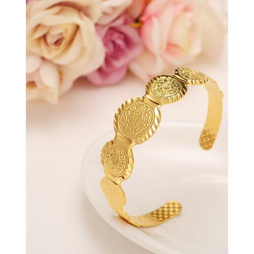 Bangrui Coin Bangle for Men/Women ,Middle Eastern Jewelry Muslim Charm Bracelets,Wholesale Coins Money Sign
