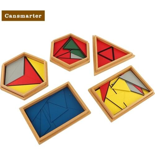 Kids Montessori Educational Toys Constructive Triangle With Boxes Games Brain Teaser Develop Sensory Wood Sensorial Toys SE030
