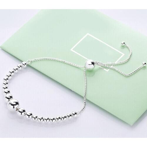 DoDoFly Free Shipping Real 925 Sterling Silver Adjustable String With Bracelet Fit European Charm Bracelets Women Jewelry