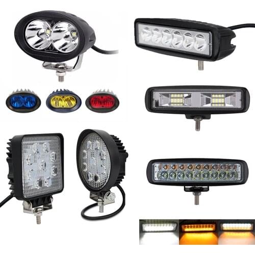 4inch oval 20W Worklamp Round/Square 27W Led Work Light 6 inch slim 18W 24W 60W Car Led Bar Work Light for off-road SUV Boat 12V