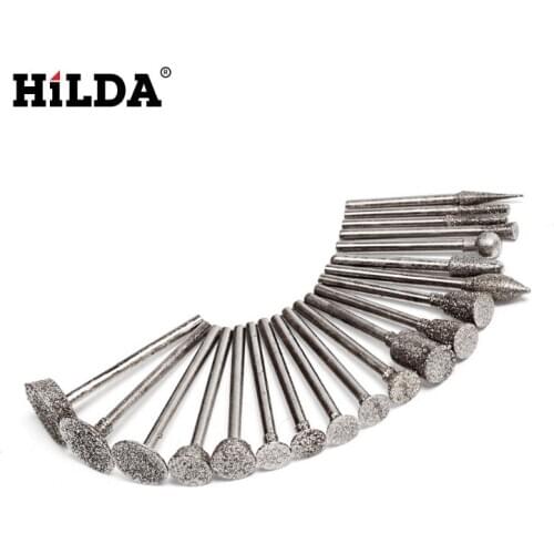 20Pcs Shank Emery Grinder Carving Polishing Carved Jade Suit Engraving Grinding Diamond grinding head grinding needle