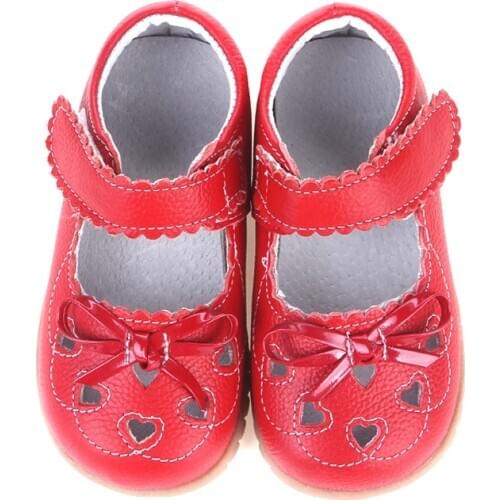 Baby Girls Leather Shoes Mary Jane Heart Cut-outs Butterfly White Pink Red Nina Zapatos Bebe Footwear Kids Little Princess Cute