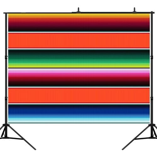 Lyavshi Photography Background Mexican Blanket Stripes Cinco De Mayo Party Decor Mexican Food Restaurant Menu Backdrop Photocall