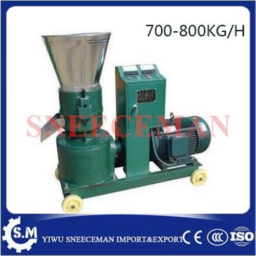 700-800kg/h animal pellet making machine used farm poultry flat die feed pellet mill maker diameter 300mm