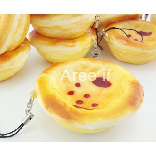 Simulation Yummy Egg Tart Squishy Collectibles Cute Distinctive Gift Food Toys 1PCS
