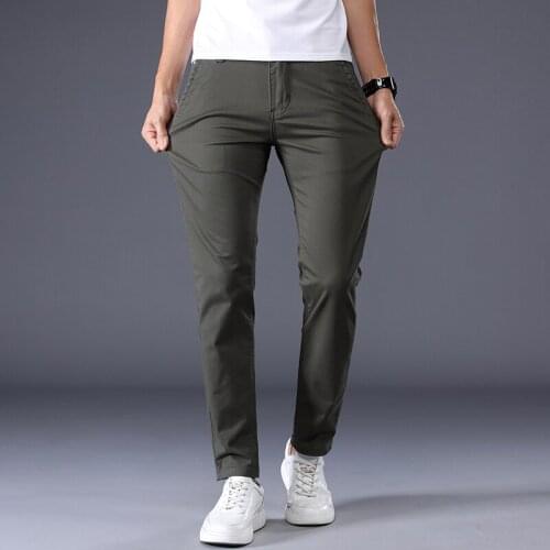 Men Elastic Pencil Jeans Trousers Spring Autumn New 7 Color Casual Pantsbusiness Fashion Comfortable Stretch Cotton