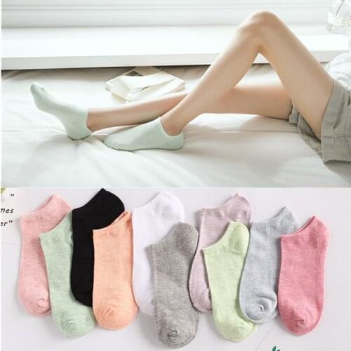 Womens Funny Socks Candy Rainbow Cute Sports Low Cut Casual Solid Cotton Crew Short Sock Girls Sneakers Teenage Fashion Clothes