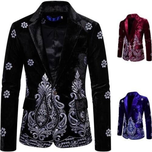 2020 New Mens Autumn Winter Coat Thick Mens Jacket Casual Business Suit Velvet Embroider Coat Men Cloth for Marriage