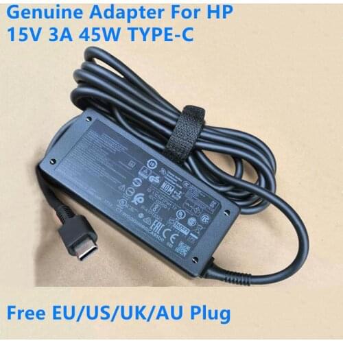 Genuine TPN-CA08 45W 15V 3A Type-C TPN-LA11 AC Adapter For HP 934739-850 5V 3A 9V 3A 12V 3A Laptop Power Supply Charger