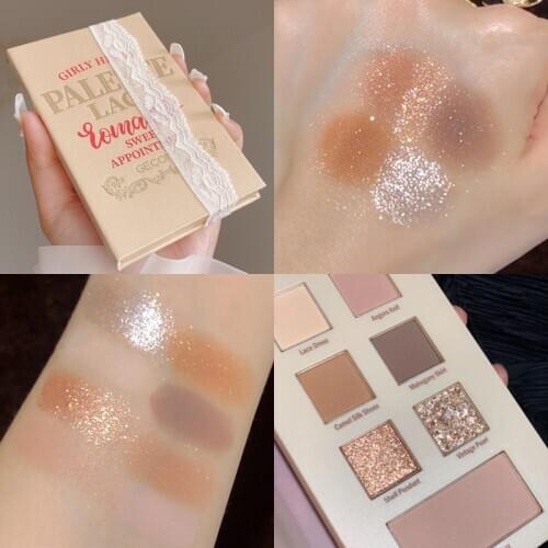 Metallic Eyeshadow Palette Pearlescent Shimmer Matte Earth 7 Color Glitter Eyeshadow Pallete Pigmented Makeup Palette Cosmetic