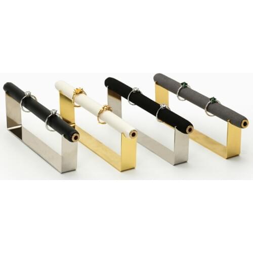 Ring stand jewelry shooting props factory direct metal microfiber jewelry photo storage desktop prop rack