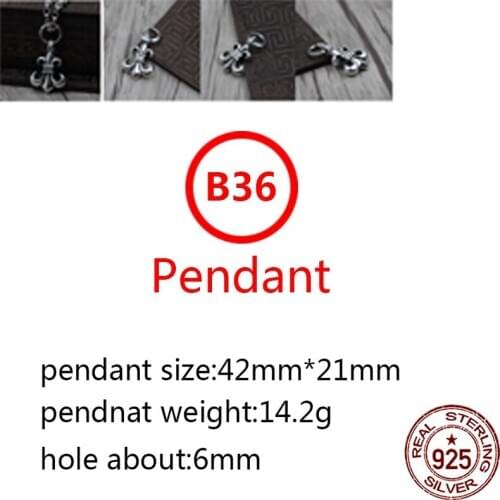 B36 925 sterling silver pendant retro personality punk hip hop style anchor letter shape jewelry for friends gifts new hot