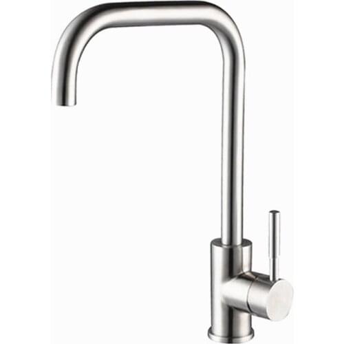 Stainless steel swivel Kitchen Faucets,ktchen hot and cold water mixer tap,single lever kitchen faucet,J14039