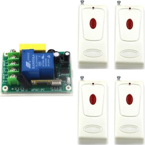 RF Remote Control Switch AC 220V 30A Receiver +Long Range Transmitter 315MHZ/433MHZ Learning Code Momentary Toggle SKU: 5508