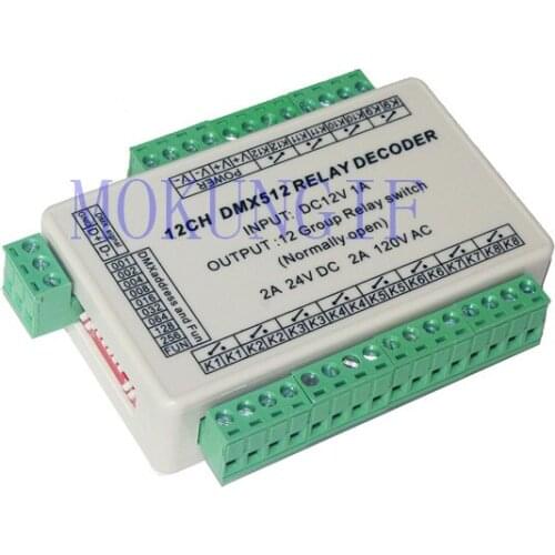 12CH Relay switch dmx512 signal Controller, WS-DMX-RELAY-12CH relay output,,only use the signal control,can't use power control