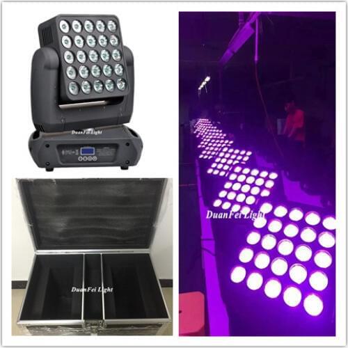 Roadcase) 8lot 5x5 led moving head beam pixel dot control led blinder moving head matrix light 25x12w RGBW 4in1 Cree led lamp