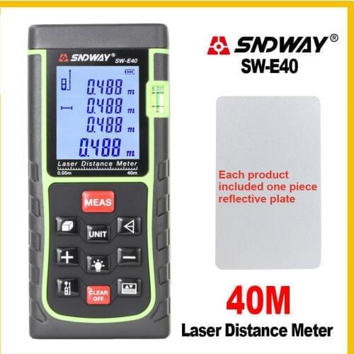 SNDWAY Rangefinder Handheld Laser Distance Meter Range Finder Hand Tool Tape Trena Ruler Tester SW-E40/50/60/70/80/100/120/150