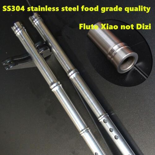 SS304 Metal Flute Xiao not Dizi 80cm G/ F Key Xiao Flute Transverse Flute Professional Metal Flautas Xiao Self-defense Weapon