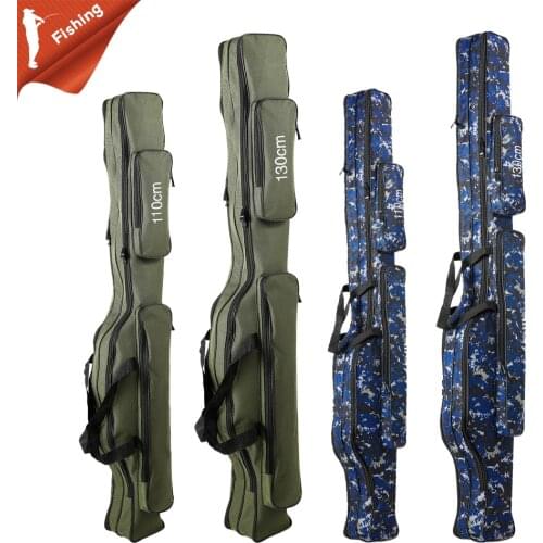 Bags tackle bag Canvas Foldable Fishing Rod Reel Fishing Tackle 2/3 Layers