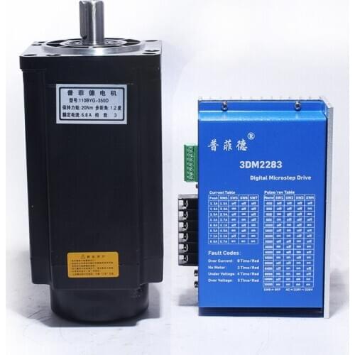110BYG350D three-phase stepper motor 220V 6.8A body length 220mm torque 20N.M match 3DM2283 driver