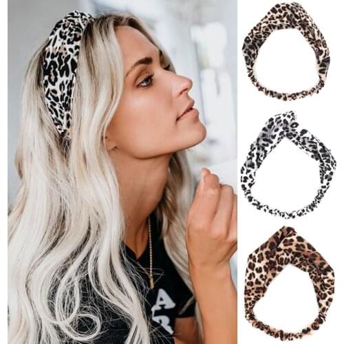 Furling Girl 1PC Stretch Leopard Headbands Turban Hairbands Head Wrap Women Yoga Sports Hair Bands Ladies Accessories
