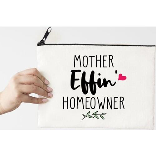 Vintage Makeup Bag Mother Letter Flower Print Cosmetic Bags Make Up Bags Mom Life Toiletries Organizer Pouch Ladies Clutch