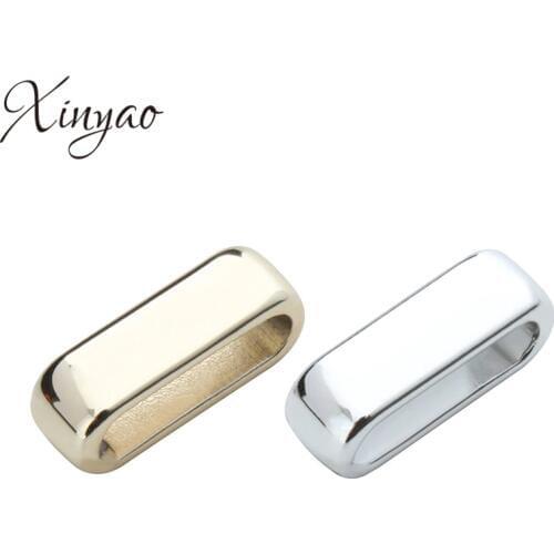 XINYAO 40pcs Large Hole Slider Spacer Beads For 10*2.5mm Leather Cord Necklace Gold Color Charms Beads Jewelry Making F5356