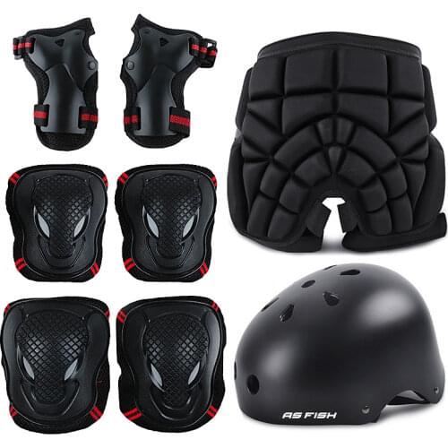 6pcs/set Skateboard Ice Roller Skating Protective Gear Elbow Pads Wrist Guard Cycling Riding Knee Protector for Kids Men Women