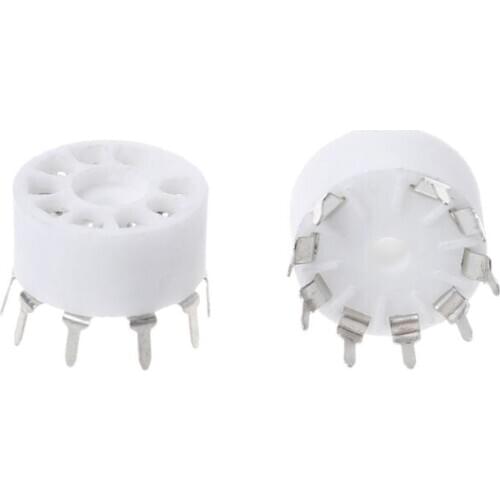 10pcs 9-pin Outlet Electronic Tube Ceramic Sockets Gold Plated Tube Holder Audio Accessories