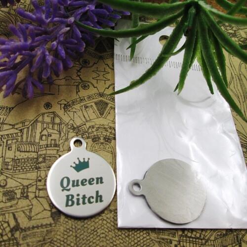 10pcs--"Queen Bitch"stainless steel charms 5 styles for choosing DIY Charms for necklace bracelets