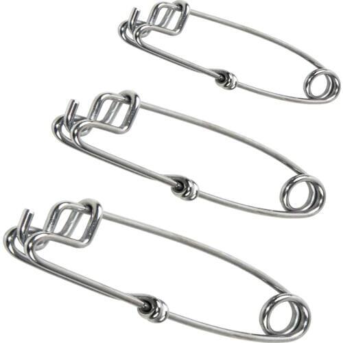 10Pcs Stainless Steel Longline Snap Clips Fishing Swivel High Strength Branch Hanger Snap Float Line Strong Fishing Connector
